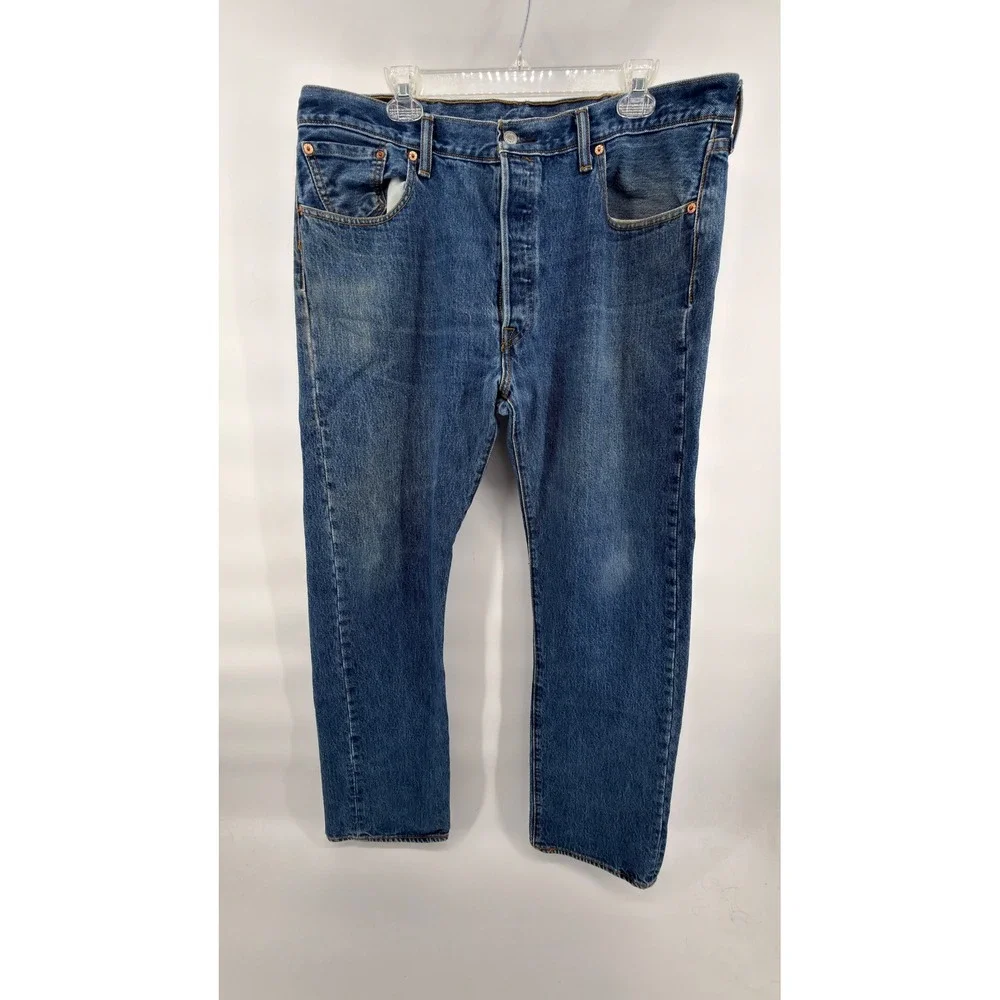 Levi's 501 Original Fit Jeans Mens‎ 38x34 Medium Wash 100% Cotton Button Fly